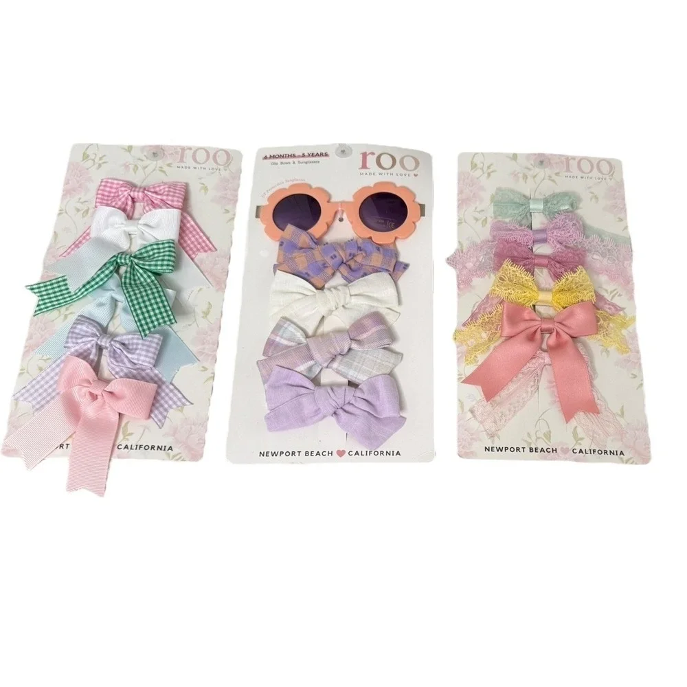 Roo Made with Love Baby Kids Hair Bow Clips Lot of 16 Newport Beach NEW